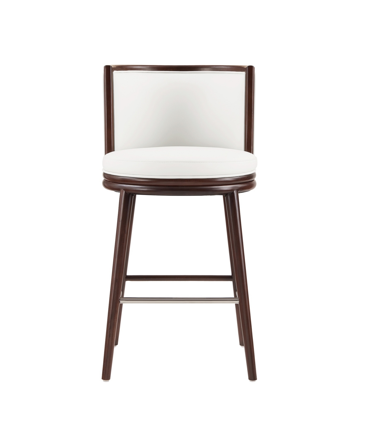 Manhattan Comfort 40" Evalyn Faux Leather Upholstered Barstool In White