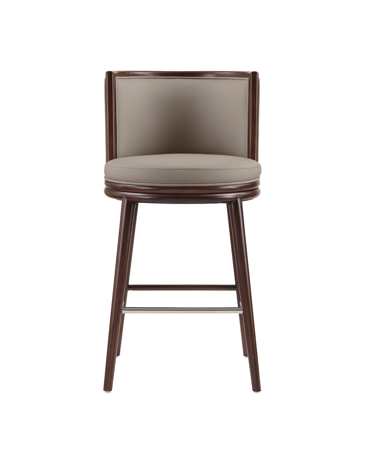 Manhattan Comfort 40" Evalyn Faux Leather Upholstered Barstool In Brown