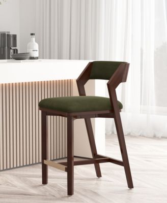 Patricia 36.2" Velvet Upholstered Counter Stool