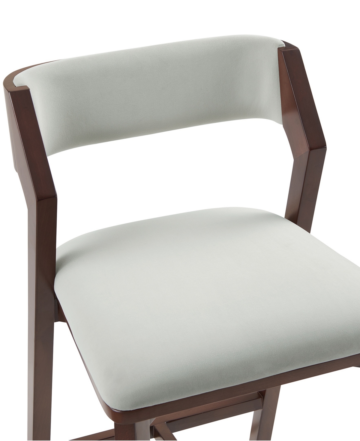 Manhattan Comfort 36.2" Patricia Velvet Upholstered Counter Stool In White
