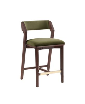 Patricia 36.2" Velvet Upholstered Counter Stool