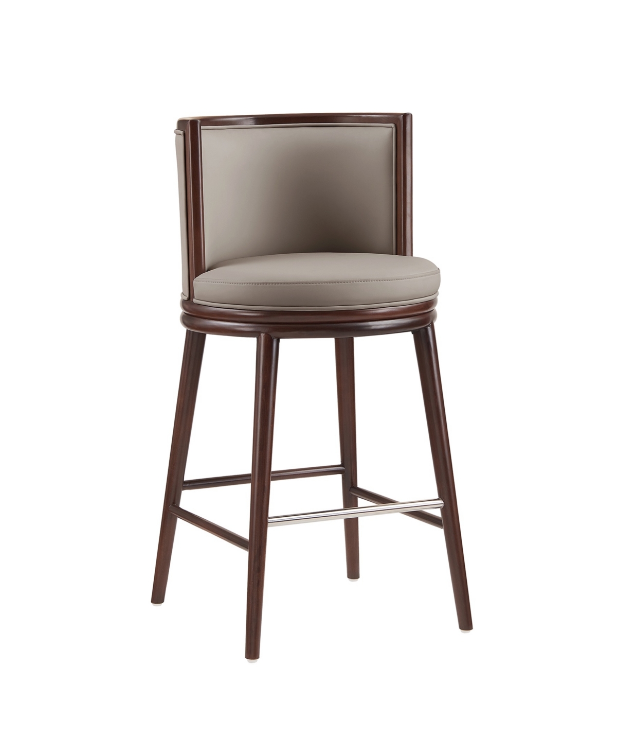 Manhattan Comfort 40" Evalyn Faux Leather Upholstered Barstool In Brown