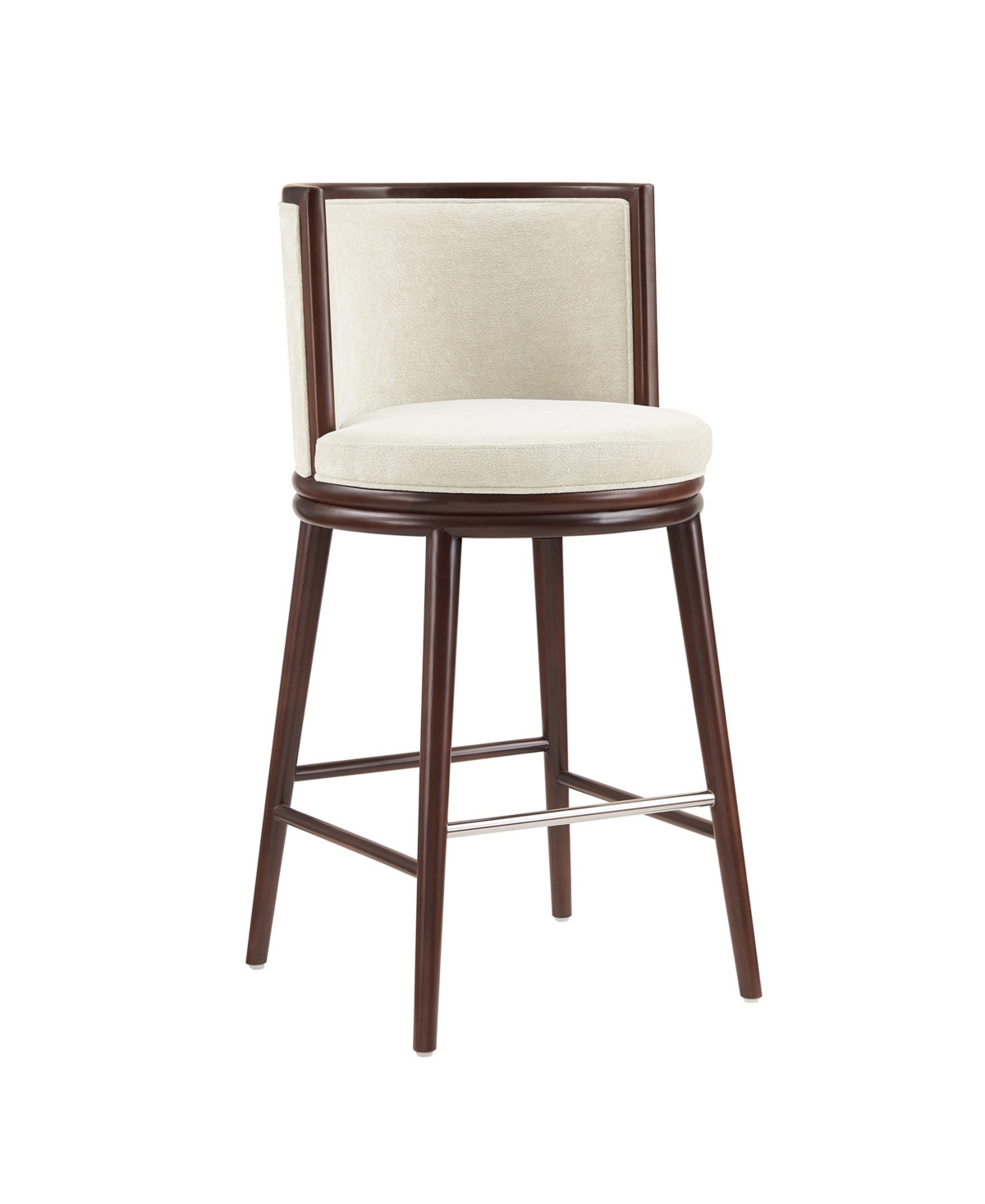 Manhattan Comfort 40" Evalyn Chenille Upholstered Barstool In White