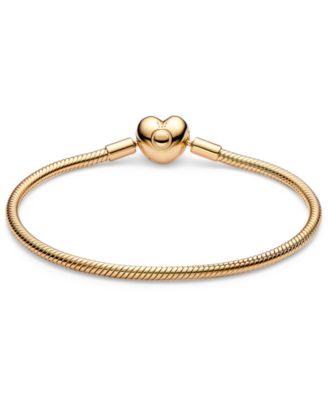 Pandora - 14k Gold or 14k Rose-Gold-Plated Barrel Clasp Snake Chain Bracelet