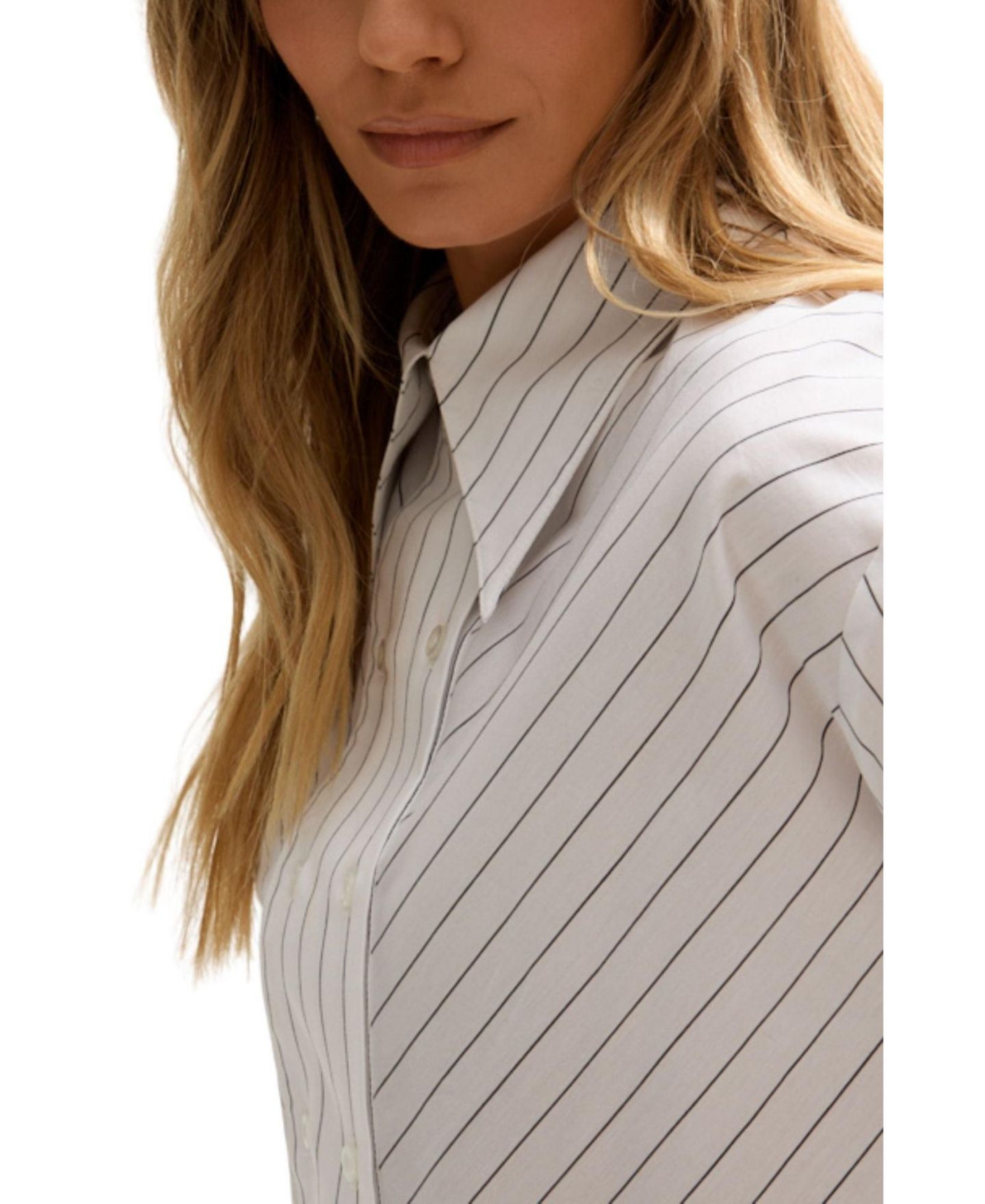 Женская рубашка Lily and Lionel London Dapper Double Placket Stripe, цвет: Белый — фото 3