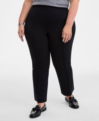 Women's Solid Ponte Mid-Rise Ankle Pants, Exclusively at Macy's