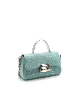 Beagle Studded Denim Crossbody Bag