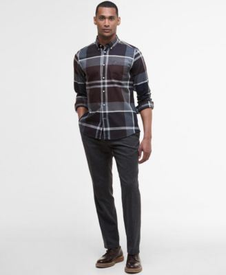 Men's Dunoon Tailored-Fit Tartan Button-Down Twill Shirt