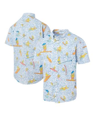 Reyn Spooner - Men's Light Blue The Simpsons Cowabunga Tailored Button-Down Shirt