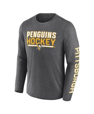 Men's Heather Charcoal Pittsburgh Penguins Sweep Iconic Synthetic Long Sleeve T-Shirt