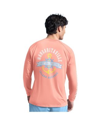Men's Coral Tampa Bay Buccaneers Margaritaville Rock Harbor Long Sleeve Rashguard Top