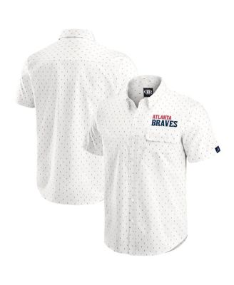 Fanatics - Men's Cream Atlanta Braves Printed Button-Down Shirt