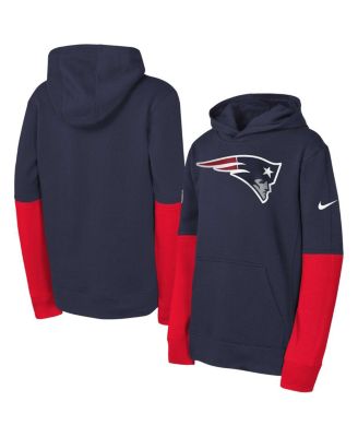 Nike - Big Boys and Girls Navy New England Patriots Club Pullover Hoodie