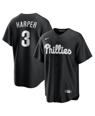Nike - Men's Bryce Harper Black Philadelphia Phillies Lights Out Replica Player Jersey