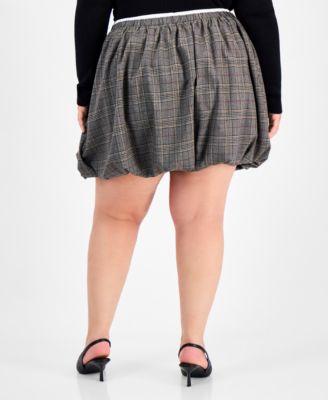 Trendy Plus Size Plaid Bubble Mini Skort, Macy's Exclusive