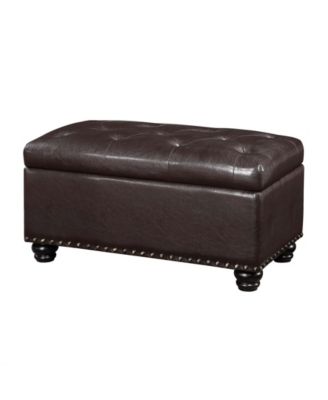 35.5" Faux Leather 7th Avenue Storage Ottoman Bench
