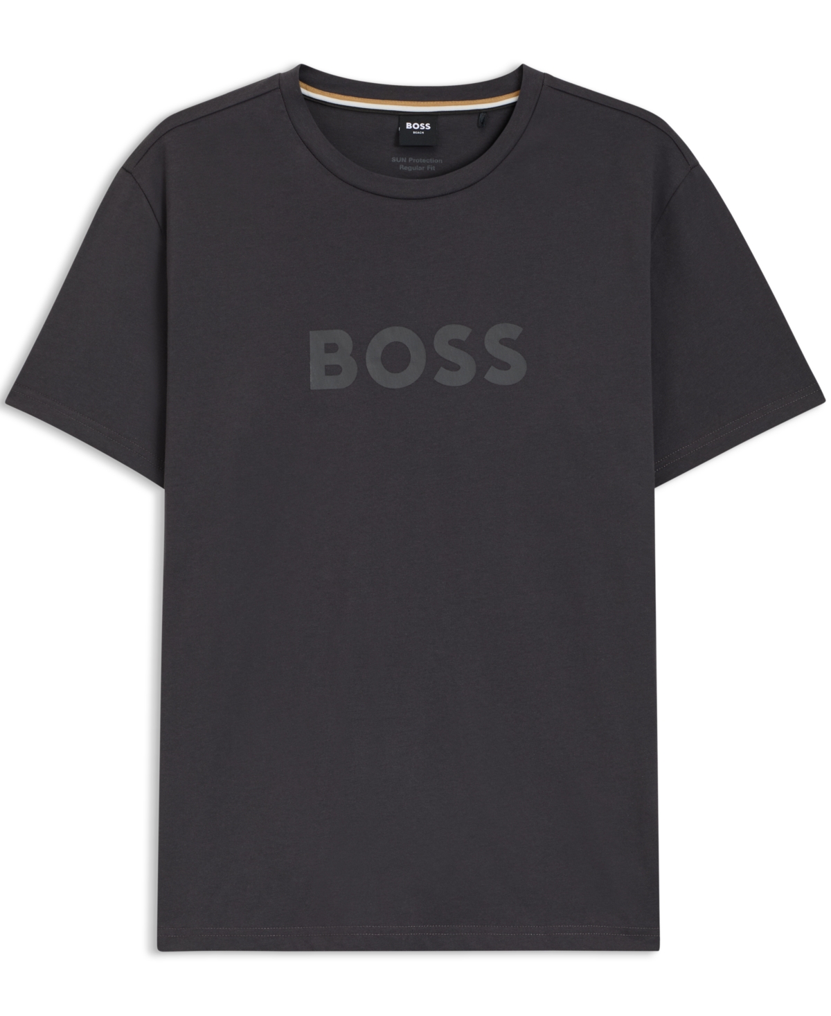 Hugo Boss Round Neck Short Sleeve T-shirt In Gray