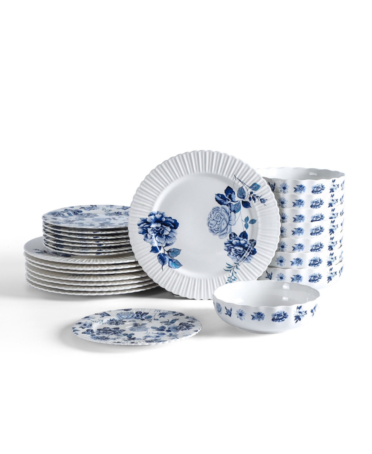 Fiore 24 Pc. Dinnerware Set, Service for 8 - Blue