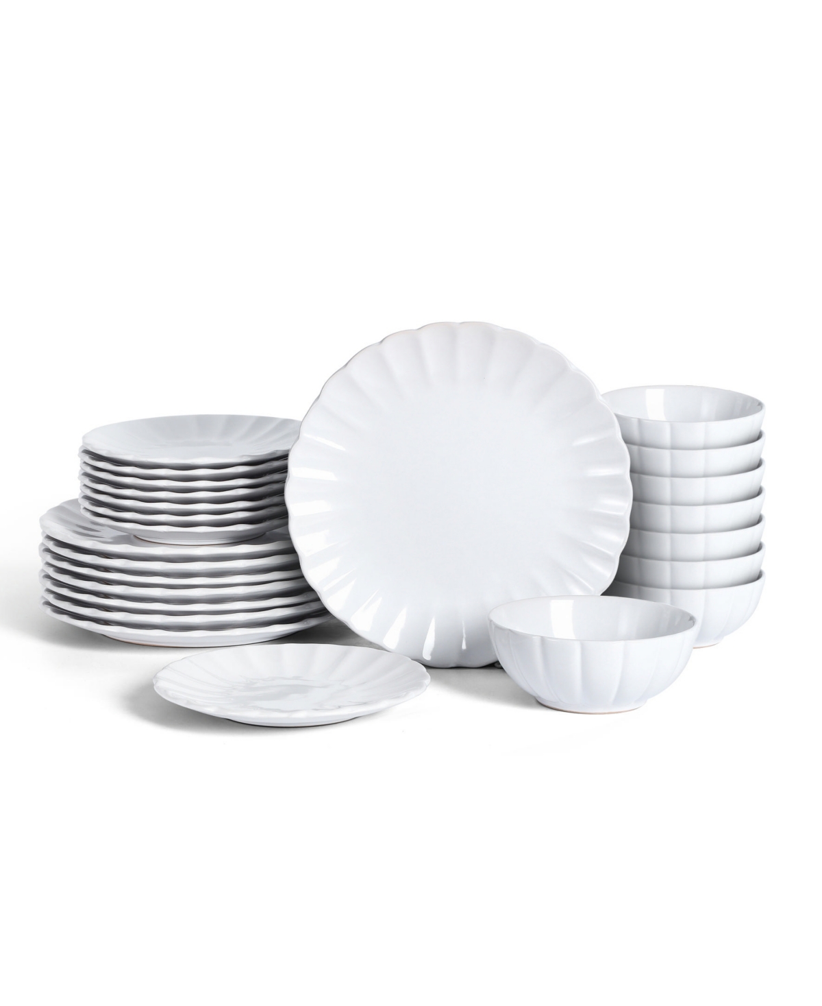 Phoenix 24 Pc. Dinnerware Set, Service for 8 - White