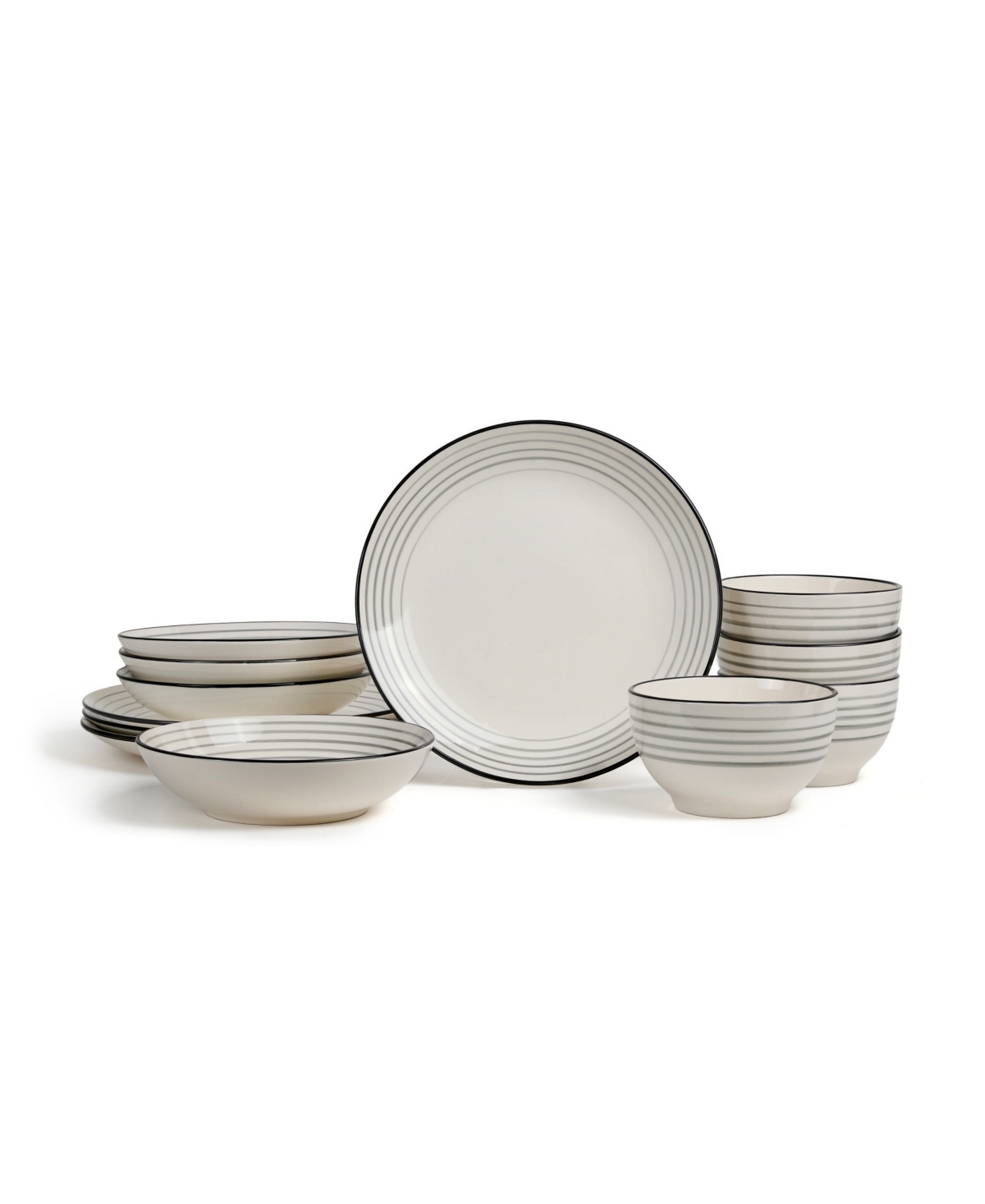 Zeke 12 Pc. Dinnerware Set, Service for 4 - Gray