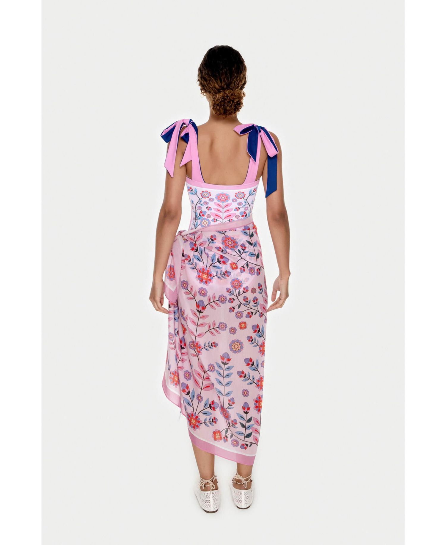 Women's Beach Sarong Wrap - Pink Garden