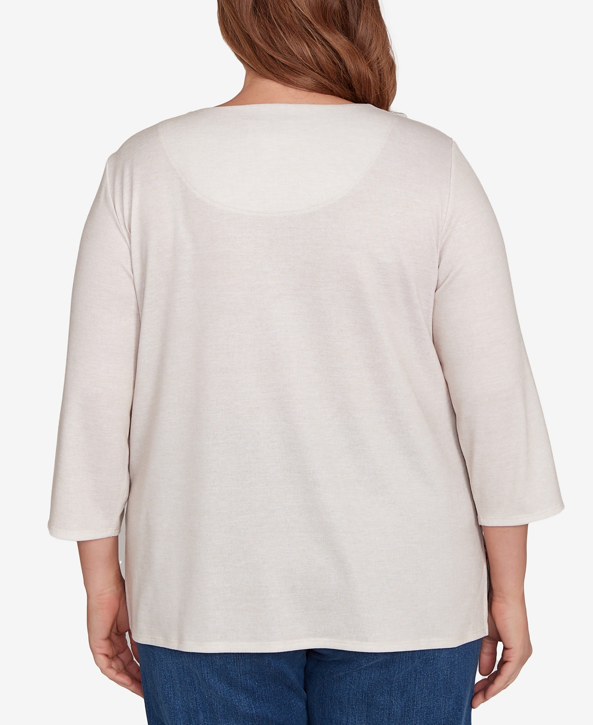 Alfred Dunner Plus Size Classic Floral Squirrel Harvest Top In Neutral