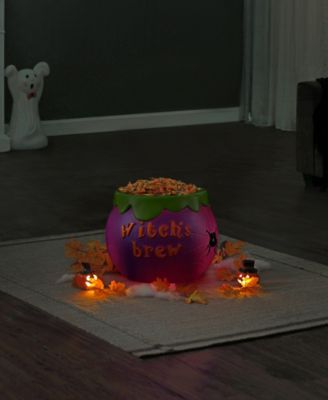 14" Cauldron Lit Blow Mold Candy Bowl