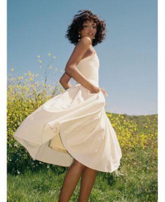 Women's Idella Yellow Gingham U Neck Midi Dress