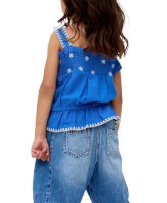 Tilly Blanket Stitch Peplum Hem Blouse