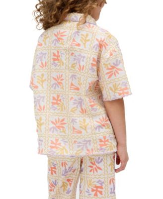 Little Girls Raffya Gilly Scalloped Edge Matisse Print Shirt