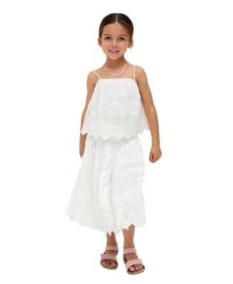 Rufa Smocked Waist Windowpane Check Skirt