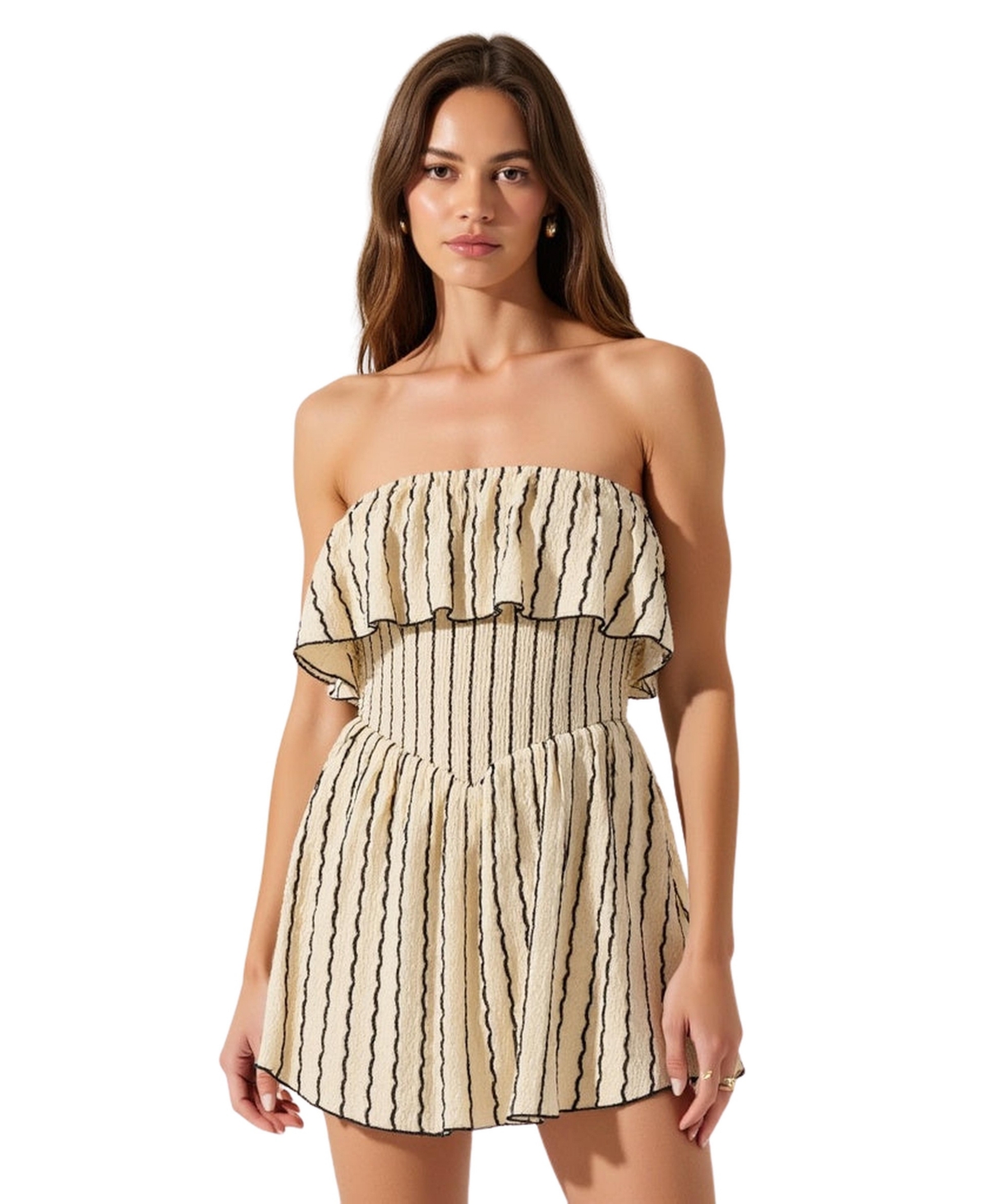Women's Sheer Rose Print Mesh Maxi Dress - Light beige
