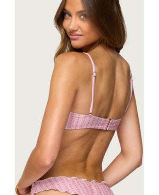 Women's Pip Striped Ruffle Cupped Bikini Top