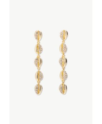 Lucia Cascade Pave Shell Drop Earrings