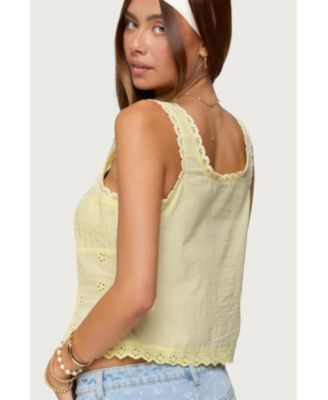 Women's Fiore Eyelet Tie Front Top
