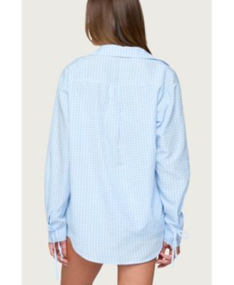 Women's Yaffa Oversized Gingham Button Up Shirt