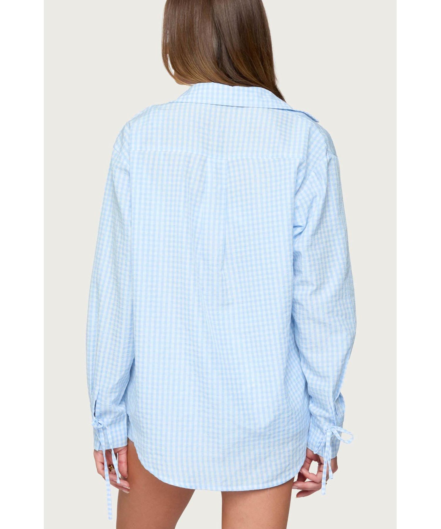Women's Yaffa Oversized Gingham Button Up Shirt