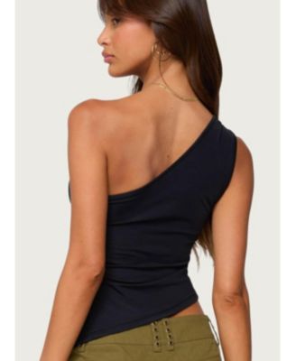 Women's Knotted One Shoulder Asymmetric Top