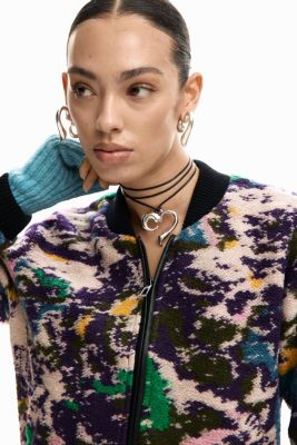 Women's Heathered bomber jacket