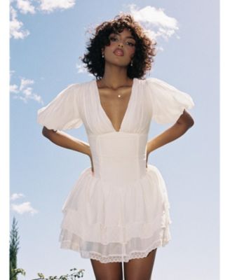 Women's Caitlyn Bubble Sleeve Layered Mini Corset Dress