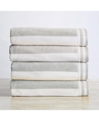 Velour Cabana Stripe Cotton 4-Pc. Beach Towel Set, 30" x 60"