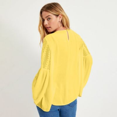 Women's June + Vie Crochet-Trim Blouse