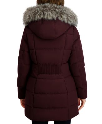Women's Faux-Fur-Trim Hooded Puffer Coat