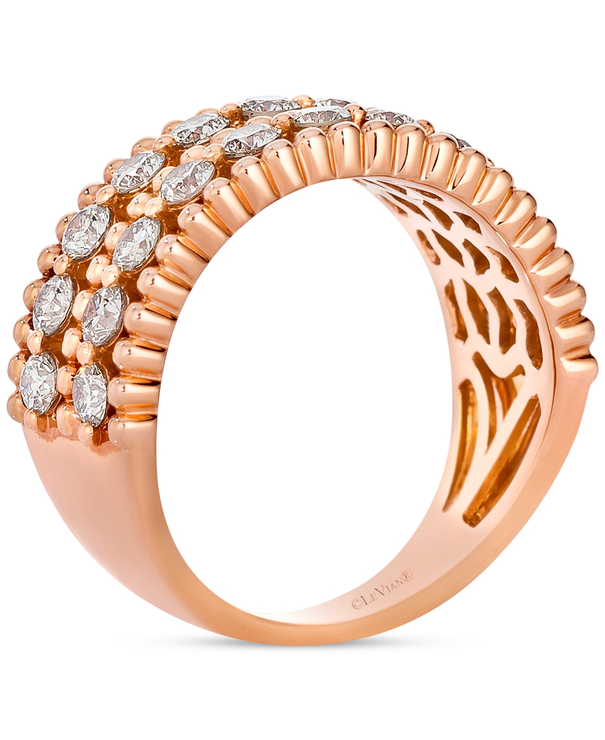 Le Vian Nude Diamond Double Row Beaded Ring (1-1/3 Ct. T.w.) In 14k Rose Gold In Gold