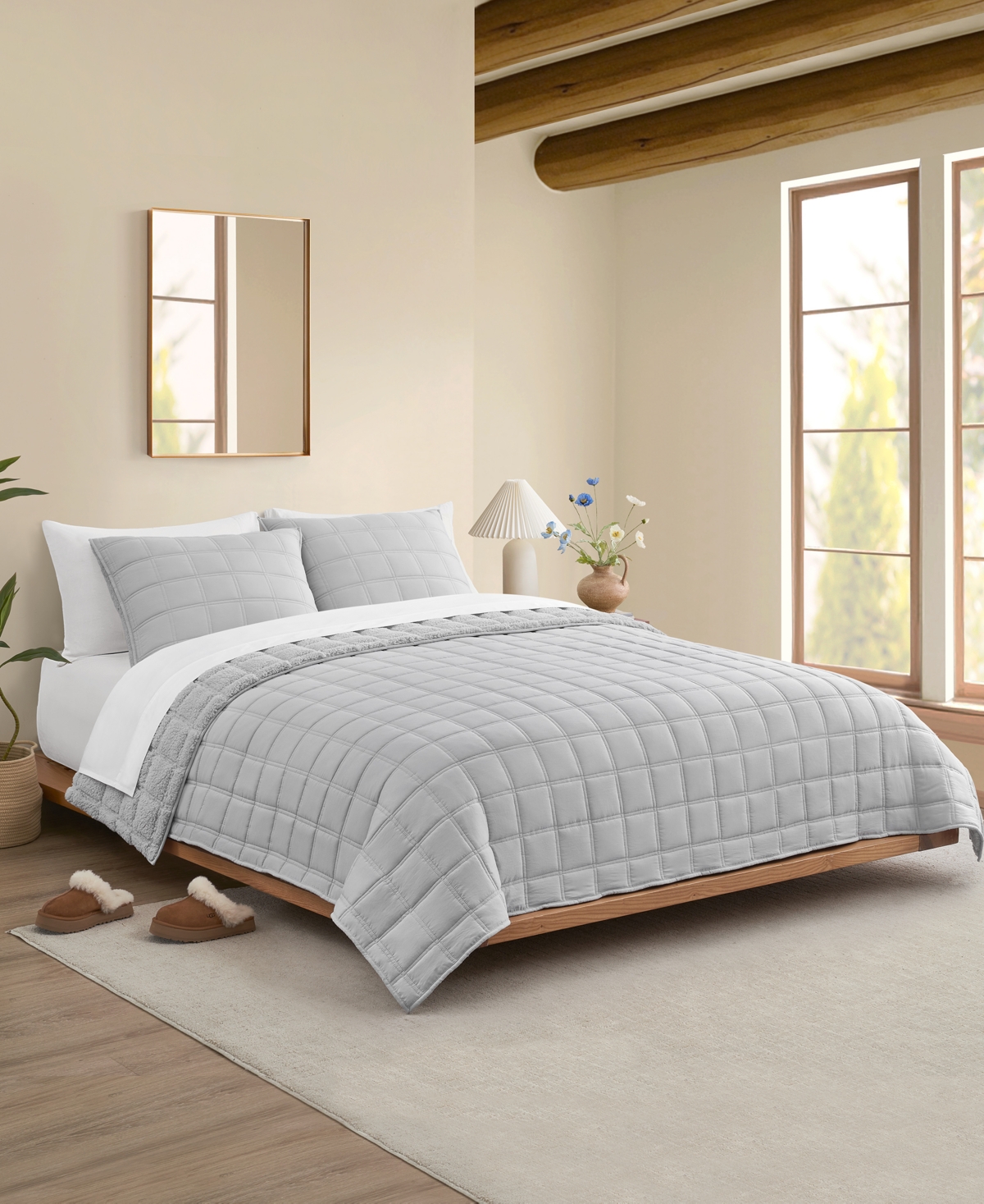 Ugg Gizelle 3-pc. Quilt Set, Full/queen In Gray