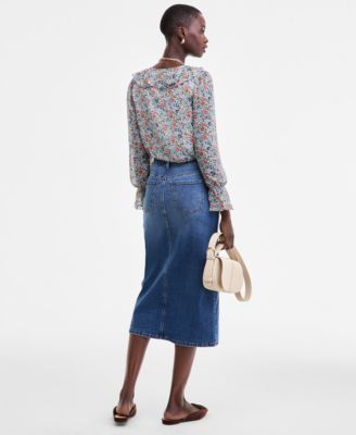 Women's Denim Midi Skirt, Macy's Exclusive