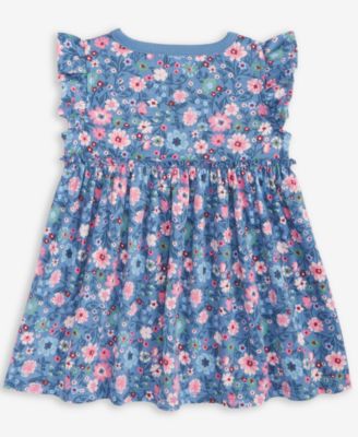 Baby Girls Short-Sleeve Floral-Print Dress