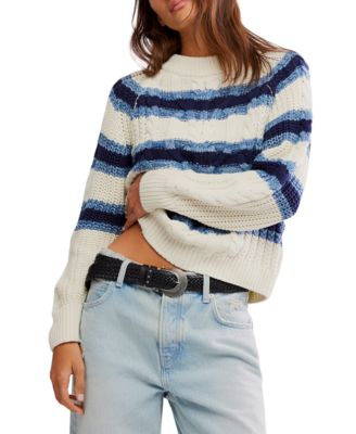 Women's Frankie Striped Cotton Cable Knit Sweater