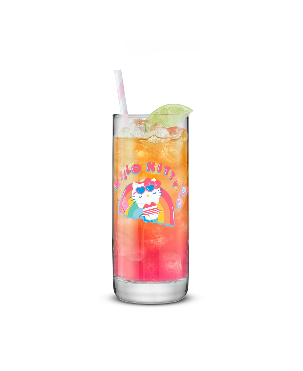 Joyjolt Hello Kitty Friends Summer Drinking Glasses, Set Of 4 In Multi