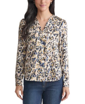 Jones New York - Petite Printed Utility Blouse